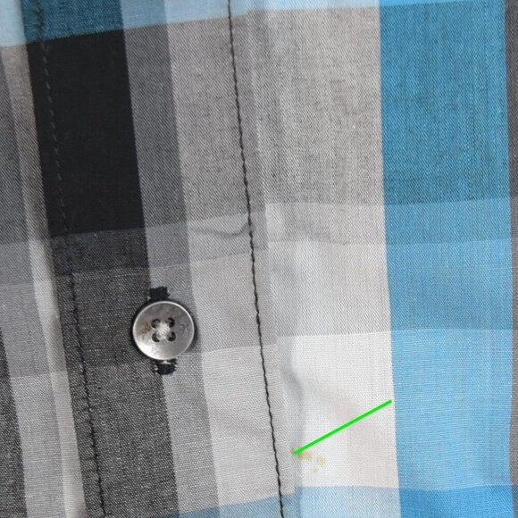 HURLEY Men's Plaid Button Down Shirt Black Blue Grey Y2K Size XL Short Sleeve - Picture 8 of 8